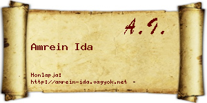 Amrein Ida névjegykártya