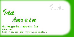 ida amrein business card